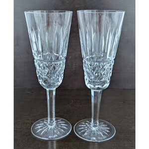 Pair Waterford Crystal Baltray Fluted Champagne Glass Set 2 Toasting Flutes EUC